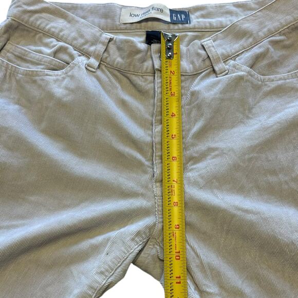 Womens Pants Size 8 Tan Corduroy Work Wear Low Rise Flare Casual Classic Retro - Picture 4 of 7
